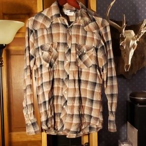 Wrangler Wrancher Flannel Snap Shirt